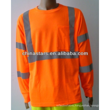 orange long sleeve high visibility reflective shirt